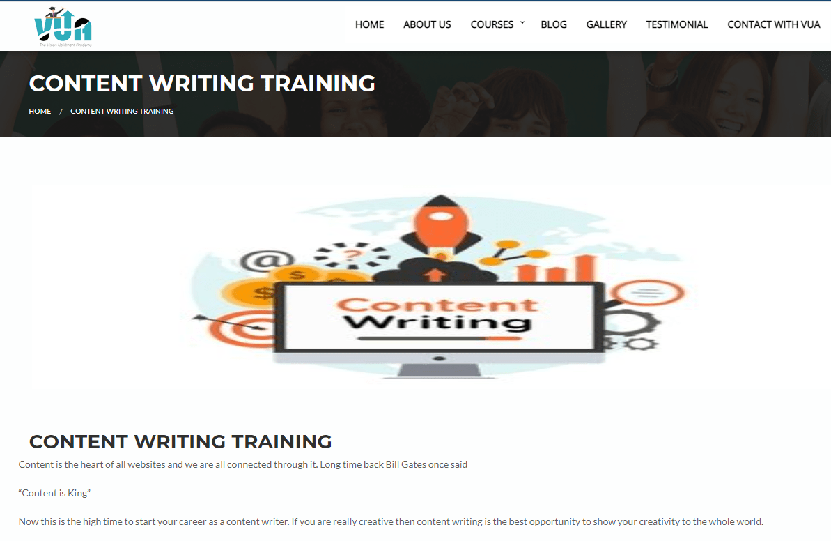 Vision Uplift Academy for conent writing