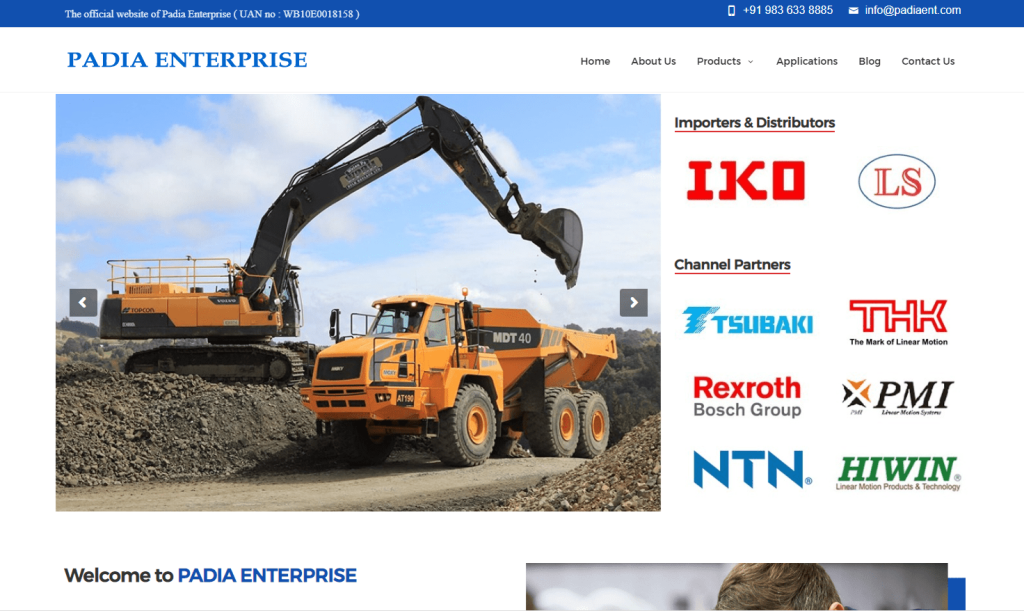 padia enterprise home page
